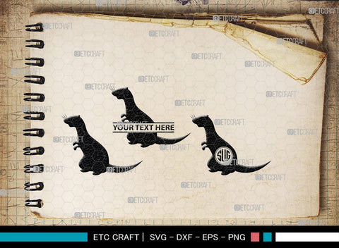 Ferret Monogram, Ferret Silhouette, Ferret SVG, Weasel Svg, Animal Svg, Ferret Svg, SB00263 SVG ETC Craft 