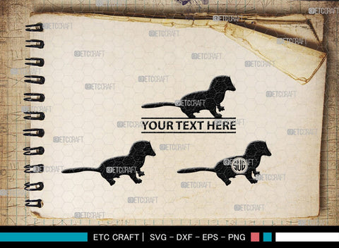 Ferret Monogram, Ferret Silhouette, Ferret SVG, Weasel Svg, Animal Svg, Ferret Svg, SB00263 SVG ETC Craft 