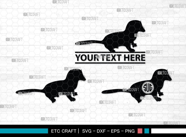 Ferret Monogram, Ferret Silhouette, Ferret SVG, Weasel Svg, Animal Svg, Ferret Svg, SB00263 SVG ETC Craft 