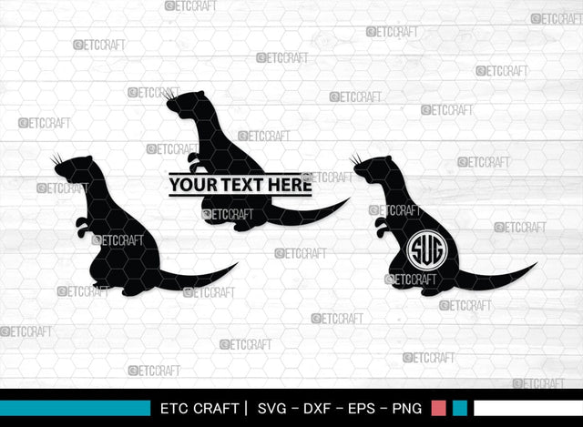 Ferret Monogram, Ferret Silhouette, Ferret SVG, Weasel Svg, Animal Svg, Ferret Svg, SB00263 SVG ETC Craft 