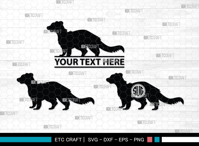 Ferret Monogram, Ferret Silhouette, Ferret SVG, Weasel Svg, Animal Svg, Ferret Svg, SB00263 SVG ETC Craft 
