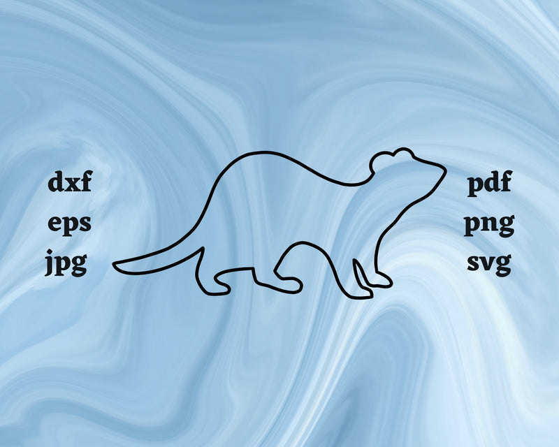 Ferret Outline SVG Cut File SVG Northern Light SVG 
