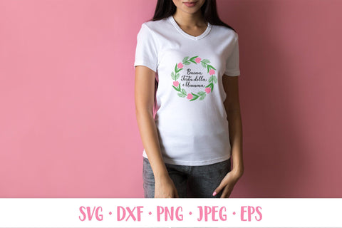 Festa della Mamma. Happy Mothers Day in Italian round sign SVG LaBelezoka 