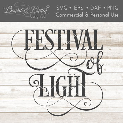 Festival of Light Hanukkah SVG File SVG Board & Batten Design Co 