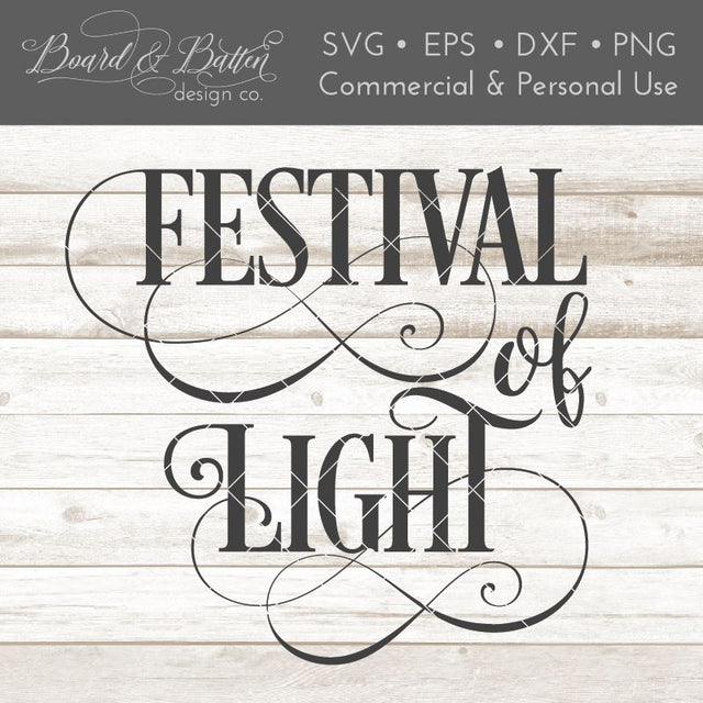 Festival of Light Hanukkah SVG File SVG Board & Batten Design Co 