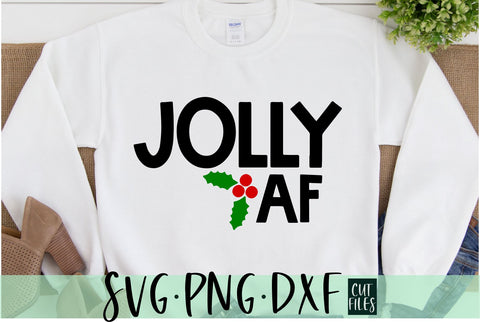 Festive AF and Jolly SVG SVG Files | Christmas SVG Files SVG RedFoxDesignsUS 