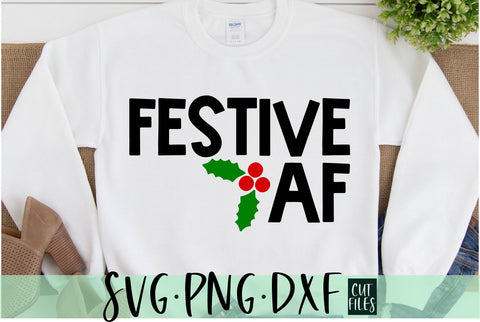 Festive AF and Jolly SVG SVG Files | Christmas SVG Files SVG RedFoxDesignsUS 