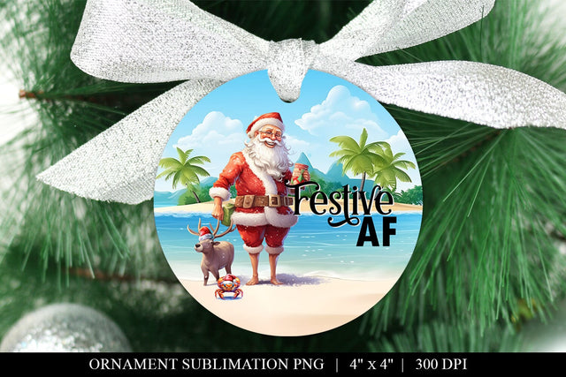 Festive AF Christmas Ornament Sublimation Design Sublimation BijouBay 