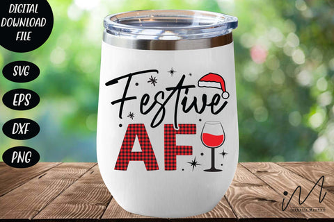 Festive AF svg, Christmas svg, Cut files, Christmas Cricut, Christmas Holiday, Svg, T-shirt, Winter svg, Snow svg SVG Isabella Machell 