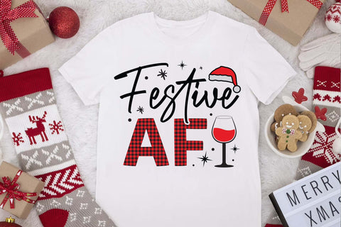 Festive AF svg, Christmas svg, Cut files, Christmas Cricut, Christmas Holiday, Svg, T-shirt, Winter svg, Snow svg SVG Isabella Machell 
