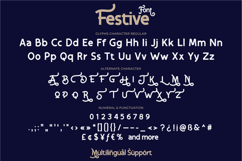 Festive Font twinletter 