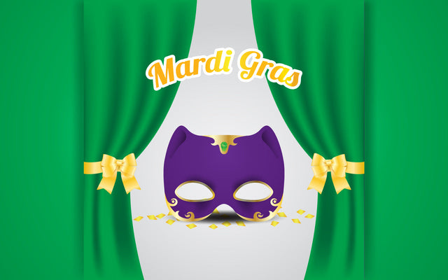 Festive mardi gras background greeting card. Carnival holiday celebration with mask decoration. SVG naemmiah021 