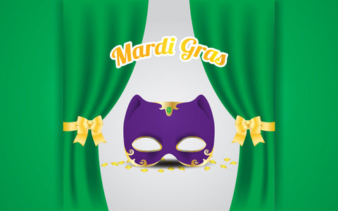 Festive mardi gras background greeting card. Carnival holiday celebration with mask decoration. SVG naemmiah021 