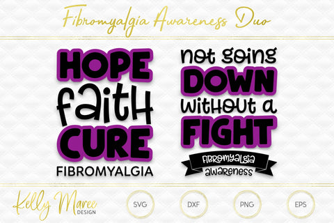 Fibromyalgia Awareness Cut File Duo Kelly Maree Design 