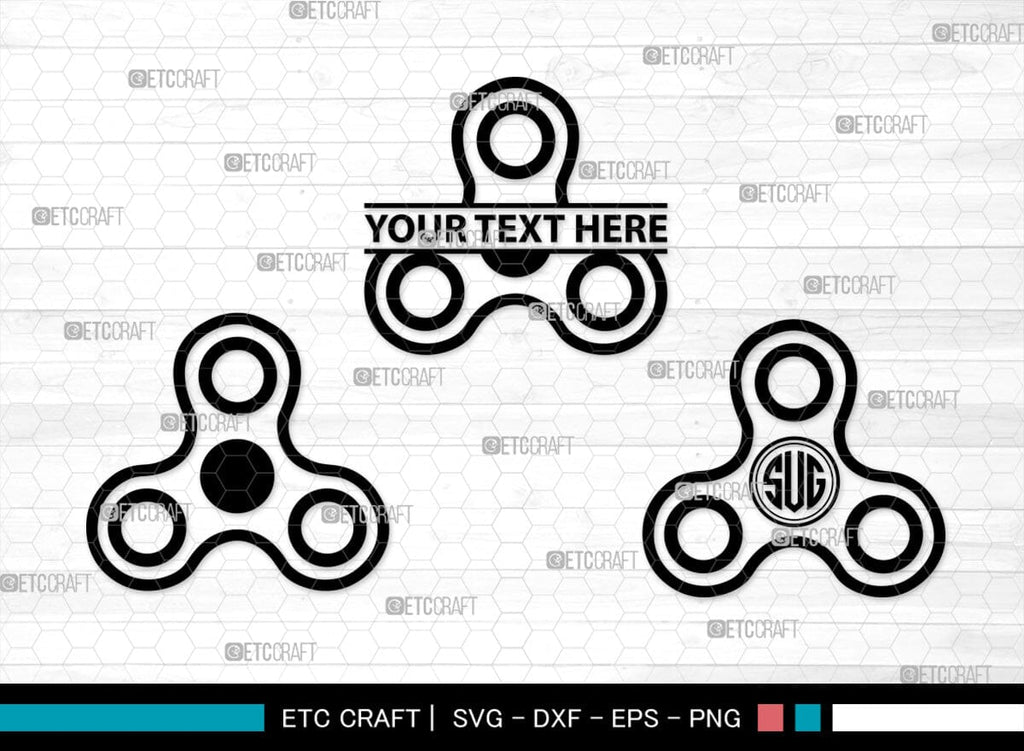 Fidget Spinner Monogram, Fidget Spinner Silhouette, Fidget Spinner SVG ...