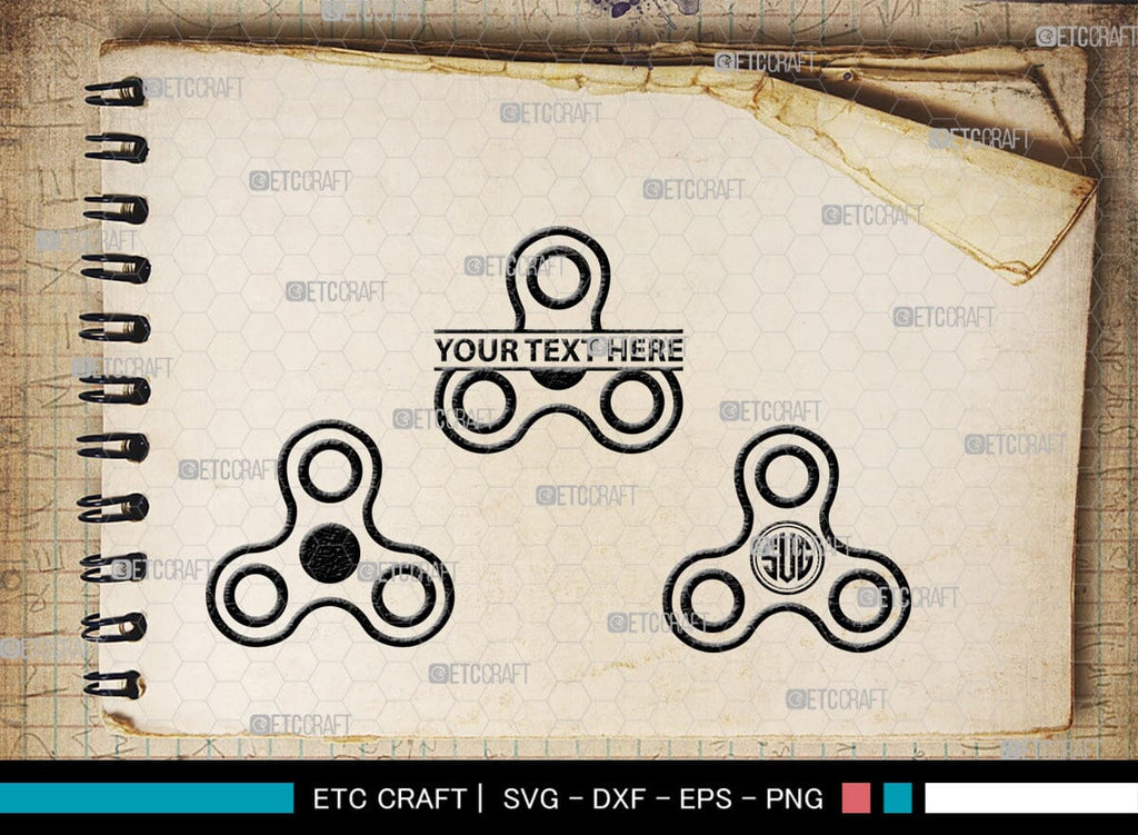 Fidget Spinner Monogram, Fidget Spinner Silhouette, Fidget Spinner SVG ...