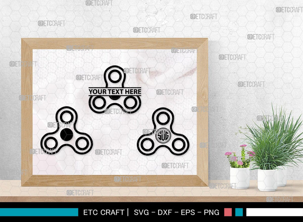 Fidget Spinner Monogram, Fidget Spinner Silhouette, Fidget Spinner SVG ...