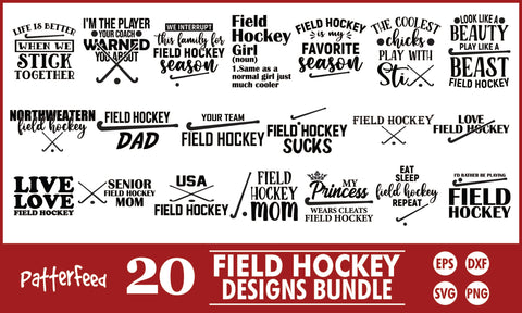 Field Hockey SVG Designs Bundle SVG PatternFeed8 