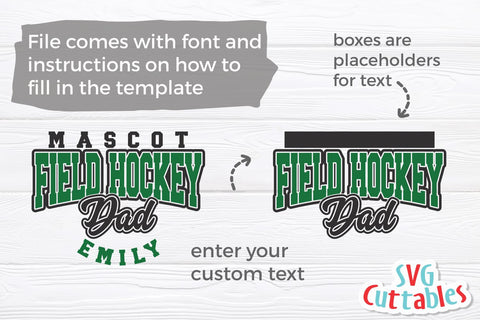 Field Hockey svg - Field Hockey Dad Template 004 - svg - eps - dxf - Silhouette - Cricut Cut File - Fill It In - Digital File SVG Svg Cuttables 