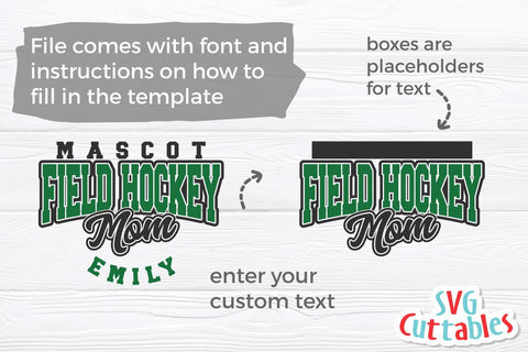 Field Hockey svg - Field Hockey Mom Template 001 - svg - eps - dxf - Silhouette - Cricut Cut File - Fill It In - Digital File SVG Svg Cuttables 