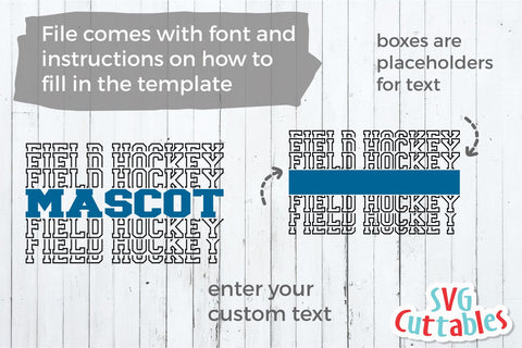 Field Hockey svg - Field Hockey Template 003 - svg - eps - dxf - Silhouette - Cricut Cut File - Fill It In - Digital File SVG Svg Cuttables 