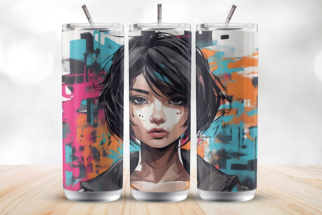 Fierce Girl 20oz Tumbler Wrap Sublimation Design Sublimation MockupSvgVenue 