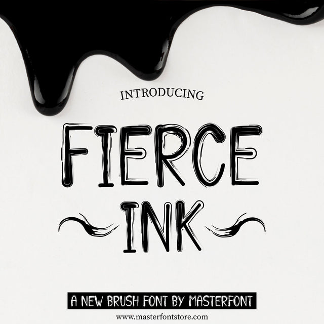 Fierce Ink Font - A New Brush Font Font MasterFontStore 