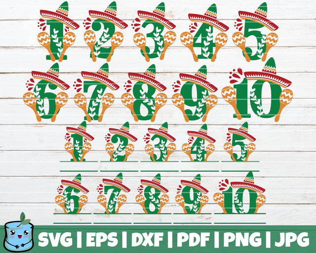 Fiesta Birthday Numbers SVG Bundle SVG MintyMarshmallows 