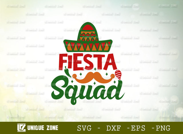 Fiesta Squad SVG Cut Fil | Bachelorette Party Svg | Mexican Hat Svg | Sombrero Svg | Spanish Festival Svg | Margarita Lover Svg SVG Unique Zone 
