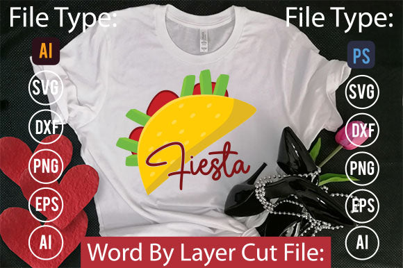 Fiesta SVG Cut File SVGs,quotes-and-sayings,food-drink mini-bundles,print-cut,on-sale Clipart Clip Art Sublimation or Vinyl Shirt Design SVG DesignPlante 503 