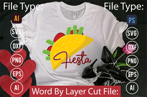 Fiesta SVG Cut File SVGs,quotes-and-sayings,food-drink mini-bundles,print-cut,on-sale Clipart Clip Art Sublimation or Vinyl Shirt Design SVG DesignPlante 503 