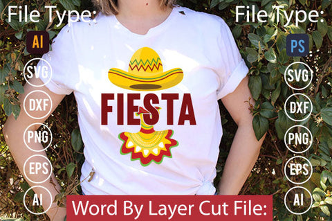 FIESTA SVG Cut File SVGs,quotes-and-sayings,food-drink mini-bundles,print-cut,on-sale Clipart Clip Art Sublimation or Vinyl Shirt Design SVG DesignPlante 503 