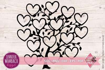 Fifteen Heart Family Tree SVG Jennifer Wambach Design 