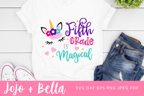 Fifth Grade Is Magical Svg, Back to School Svg, Svg, School Svg, Unicorn Svg, Kids Svg, Shirt Svg, Svg Designs For Cricut, Cricut Svg SVG Jojo&Bella 