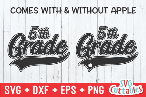 Fifth Grade svg - 5th Grade Cut File - Teacher - Swoosh - svg - dxf - eps - png - Cut File - Silhouette - Cricut - Digital Download SVG Svg Cuttables 