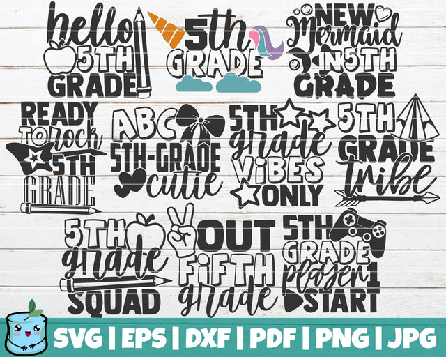 Fifth Grade SVG Bundle SVG MintyMarshmallows 