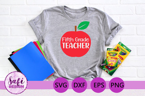 Fifth Grade Teachers Cut File Bundle SVG Safi Design 