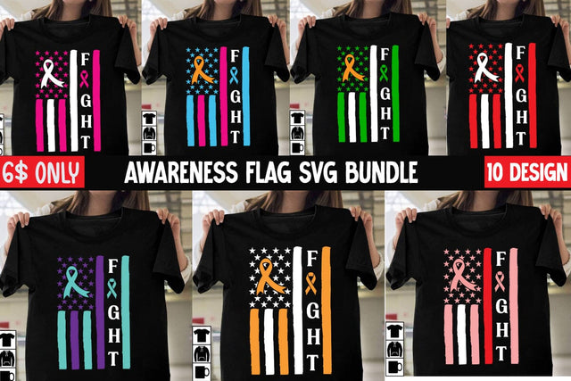 Fight Awareness SVG Bundle, Fight Awareness SVG Cut File , Fight Awareness Sublimation PNG SVG BlackCatsMedia 