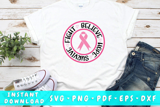 Fight Believe Hope Survive Cancer SVG SVG HappyDesignStudio 