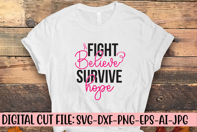 Fight Believe Hope Survive SVG Cut File SVG Syaman 