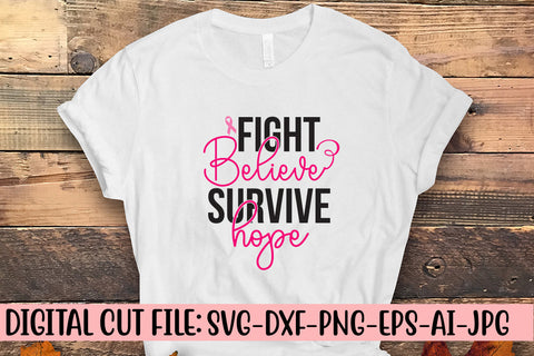 Fight Believe Hope Survive SVG Cut File SVG Syaman 