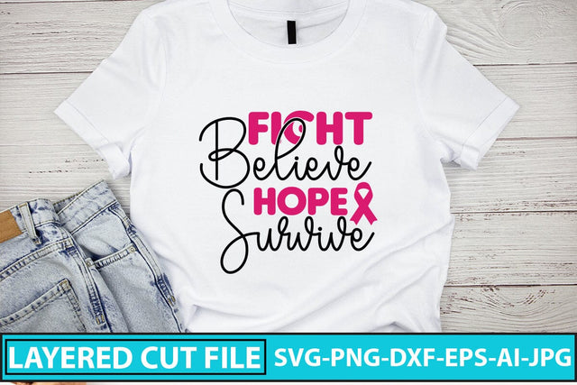 Fight Believe Hope Survive SVG Cut File SVG Syaman 