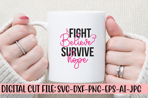 Fight Believe Hope Survive SVG Cut File SVG Syaman 