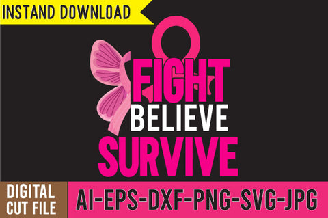 Fight Belive Survive SVG Cut File SVG BlackCatsMedia 