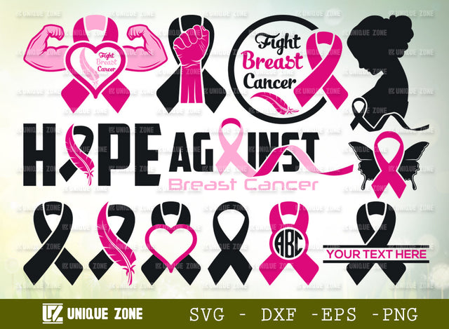Fight Breast Cancer Svg | Breast Cancer Svg | Cancer Awareness Svg | Superhero Svg | Fight Cancer Svg | SVG Unique Zone 