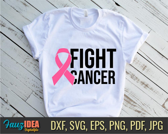 fight cancer svg, Breast Cancer Svg, Cancer Awareness Svg, Pink Ribbon Svg, Cancer Ribbon Svg, Cancer Shirt Svg, October Svg, Cancer cricut SVG Fauz 