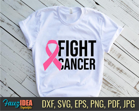 fight cancer svg, Breast Cancer Svg, Cancer Awareness Svg, Pink Ribbon Svg, Cancer Ribbon Svg, Cancer Shirt Svg, October Svg, Cancer cricut SVG Fauz 