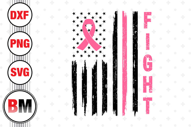 Fight Cancer US Flag SVG, PNG, DXF Files SVG BMDesign 