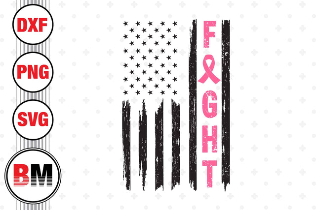 Fight Cancer US Flag SVG, PNG, DXF Files SVG BMDesign 