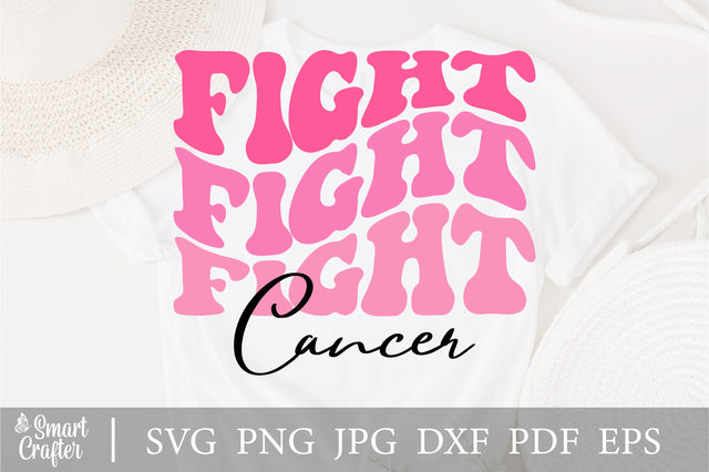 Fight Concer svg, wavy style svg, EPS PNG Cricut Instant Download SVG Fauz 